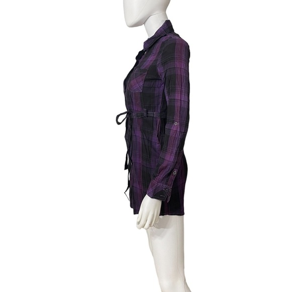 O'Neill Purple Button Down Shirt Dress - Picture 3 of 5